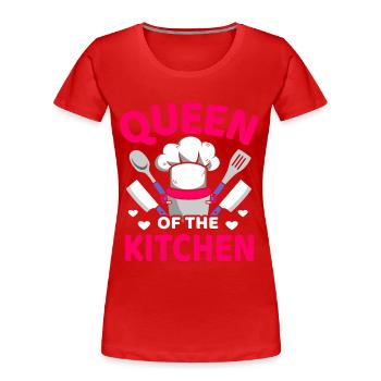 Reine de la cuisine cuisiner la cuisine - T-shirt bio Premium Femme - rouge - Devant - Mia (176cm)