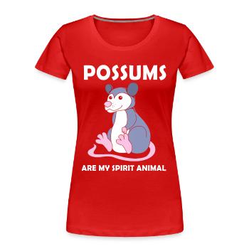 Opossum - T-shirt bio Premium Femme - rouge - Devant - Mia (176cm)