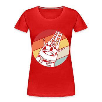 Montagnes russes - T-shirt bio Premium Femme - rouge - Devant - Mia (176cm)