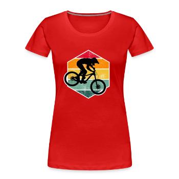 Mountain Bike Downhill Bike Park MTB Mountainbike - Frauen Premium Bio T-Shirt - Rot - Vorne - Mia (176cm)