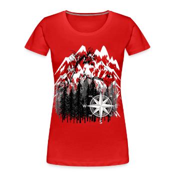 Pferd Mountains Wildnis Reiter Wildpferd Abenteuer - Frauen Premium Bio T-Shirt - Rot - Vorne - Mia (176cm)