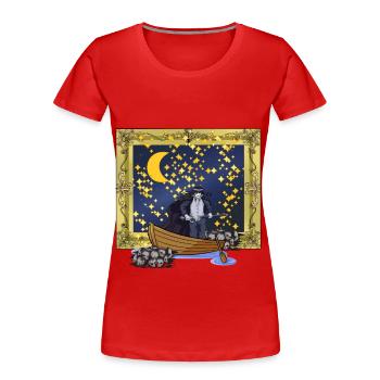 Sternenhimmel Fantasy Krieger Schwert Kampf Tod - Frauen Premium Bio T-Shirt - Rot - Vorne - Mia (176cm)