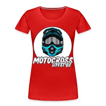 Motocross / Enduro / Freestyle mx / Dirtbike retro - Frauen Premium Bio T-Shirt - Rot - Vorne - Mia (176cm)