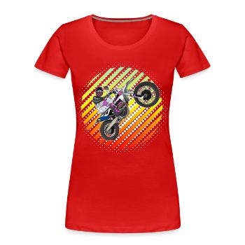 Motocross / Enduro / Freestyle mx / Dirtbike retro - Frauen Premium Bio T-Shirt - Rot - Vorne - Mia (176cm)