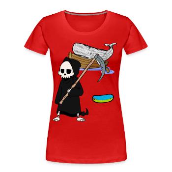 Mammifères marins Baleine Poisson Faucheur Protection de l’environnement - T-shirt bio Premium Femme - rouge - Devant - Mia (176cm)