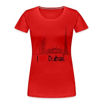 I love Dubai - Women's Premium Organic T-Shirt - red - Front - Mia (176cm)