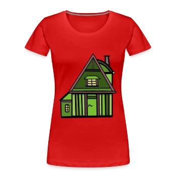 Maison Cabane Nature Amoureux de la nature Propriété vivante - T-shirt bio Premium Femme - rouge - Devant - Mia (176cm)