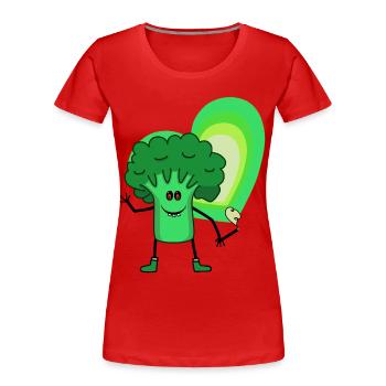 Brokkoli Drogen Kiffen Kiffer Rausch Extase - Frauen Premium Bio T-Shirt - Rot - Vorne - Mia (176cm)