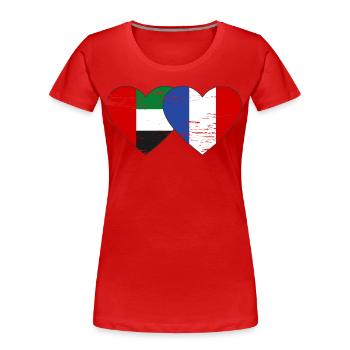 Émirats arabes unis France Drapeau - T-shirt bio Premium Femme - rouge - Devant - Mia (176cm)