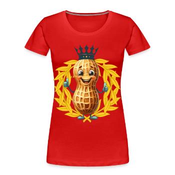 Erdnuss Sieger Gewinner Sieg Lorbeerkranz - Frauen Premium Bio T-Shirt - Rot - Vorne - Mia (176cm)