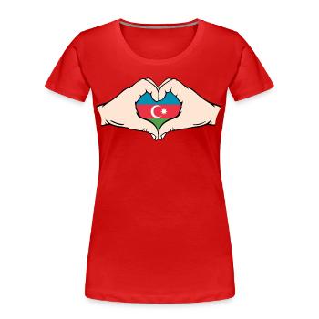 Azerbaïdjan en forme de coeur avec les mains - T-shirt bio Premium Femme - rouge - Devant - Mia (176cm)