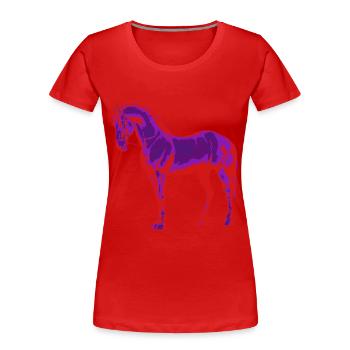 Horse neon - Women's Premium Organic T-Shirt - red - Front - Mia (176cm)