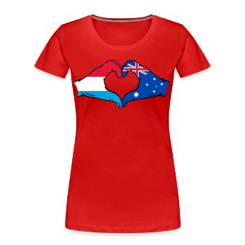Luxemburg Australien Flagge Herzform - Frauen Premium Bio T-Shirt - Rot - Vorne - Mia (176cm)