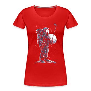 Astronaut - Frauen Premium Bio T-Shirt - Rot - Vorne - Mia (176cm)