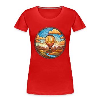 Vol en montgolfière - Balloonist Balloon Glow - T-shirt bio Premium Femme - rouge - Devant - Mia (176cm)
