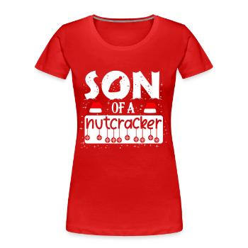 Lustige Weihnachten Nussknacker Advent Sprüche - Frauen Premium Bio T-Shirt - Rot - Vorne - Mia (176cm)