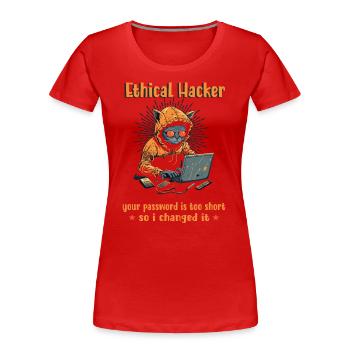 Ethical Cyber Security Ethical Hacking Analyst - Frauen Premium Bio T-Shirt - Rot - Vorne - Mia (176cm)