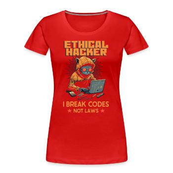 Ethical Hacking Analyst Ethical Cyber Security - Frauen Premium Bio T-Shirt - Rot - Vorne - Mia (176cm)