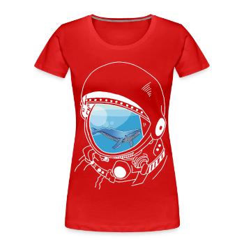 Ein Wal in den Sternen (weiß) - Frauen Premium Bio T-Shirt - Rot - Vorne - Mia (176cm)