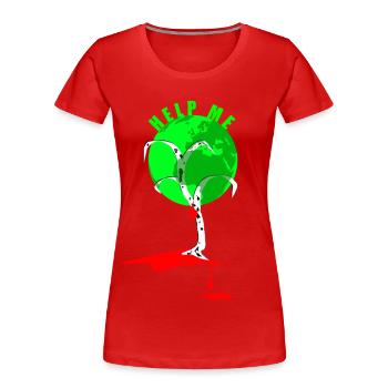 Hilfe Erde: Verwundbarer Baum - Frauen Premium Bio T-Shirt - Rot - Vorne - Mia (176cm)