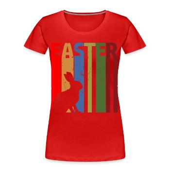 Osterhase Vintage Stil zu Ostern und Osterfest - Frauen Premium Bio T-Shirt - Rot - Vorne - Mia (176cm)