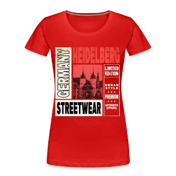 Heidelberg Allemagne Ville Skyline Home Love - T-shirt bio Premium Femme - rouge - Devant - Mia (176cm)