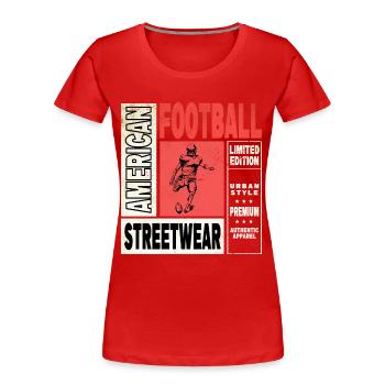 Joueur de football américain Vintage Retro USA Sport - T-shirt bio Premium Femme - rouge - Devant - Mia (176cm)