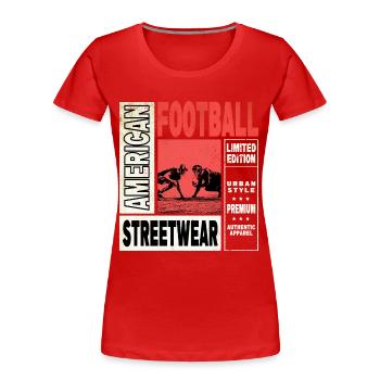 Joueur de football américain Vintage Retro USA Sports - T-shirt bio Premium Femme - rouge - Devant - Mia (176cm)