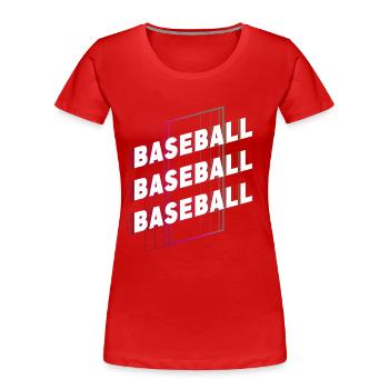 Baseball Sport Schrift Vintage Retro Home Run - Frauen Premium Bio T-Shirt - Rot - Vorne - Mia (176cm)