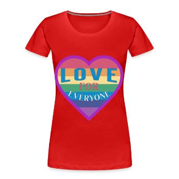 Heart rainbow unisex love for everyone - Frauen Premium Bio T-Shirt - Rot - Vorne - Mia (176cm)