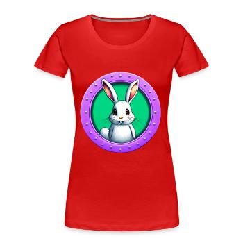Rabbit plays Easter - Women's Premium Organic T-Shirt - red - Front - Mia (176cm)