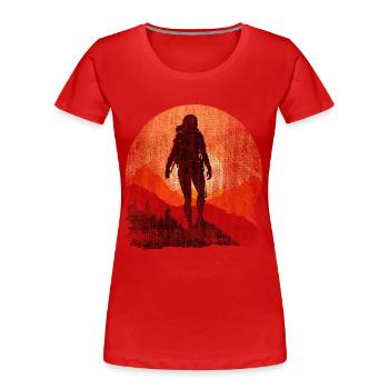 Woman Loves Hiking Hiking Hiking - Women's Premium Organic T-Shirt - red - Front - Mia (176cm)