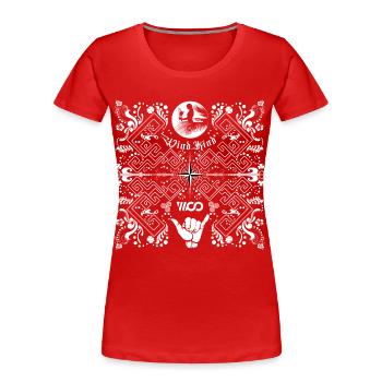 Surfen Windkind - Frauen Premium Bio T-Shirt - Rot - Vorne - Mia (176cm)