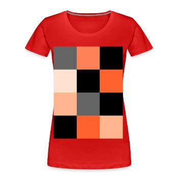 Orange Pixel - Frauen Premium Bio T-Shirt - Rot - Vorne - Mia (176cm)