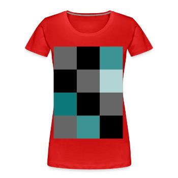 Petrol Pixel - Frauen Premium Bio T-Shirt - Rot - Vorne - Mia (176cm)