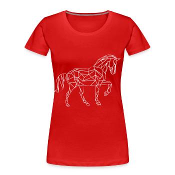 Cheval - T-shirt bio Premium Femme - rouge - Devant - Mia (176cm)