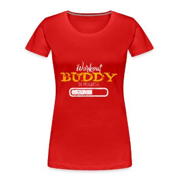 Fitness - Frauen Premium Bio T-Shirt - Rot - Vorne - Mia (176cm)