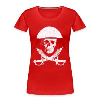 Pirat - Frauen Premium Bio T-Shirt - Rot - Vorne - Mia (176cm)