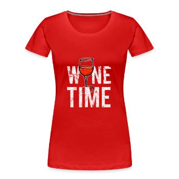 Alkohol - Frauen Premium Bio T-Shirt - Rot - Vorne - Mia (176cm)