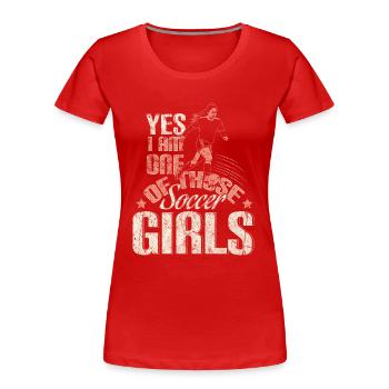 Cadeau de football féminin - T-shirt bio Premium Femme - rouge - Devant - Mia (176cm)