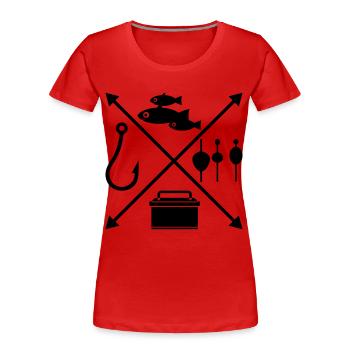 angling - Women's Premium Organic T-Shirt - red - Front - Mia (176cm)