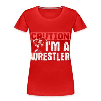 Lutte lutte lutte lutte - T-shirt bio Premium Femme - rouge - Devant - Mia (176cm)