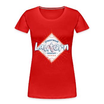 Lautern Kaiserslautern Allemagne City Font - T-shirt bio Premium Femme - rouge - Devant - Mia (176cm)