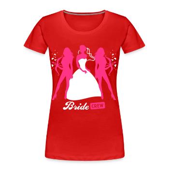 Bride - crew - hen night - security - Women's Premium Organic T-Shirt - red - Front - Mia (176cm)