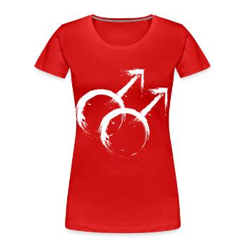 Double Mars symbol. Male homosexuality - Women's Premium Organic T-Shirt - red - Front - Mia (176cm)
