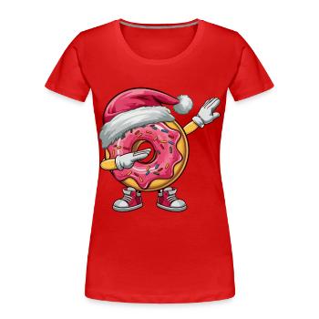 Dabbing Donut Père Noël Dab Danse Enfants - T-shirt bio Premium Femme - rouge - Devant - Mia (176cm)