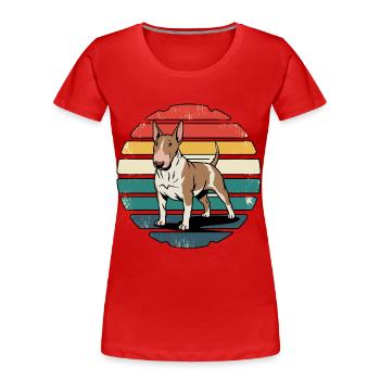 Retro Bull Terrier Vintage Dog Lover Gifts - Women's Premium Organic T-Shirt - red - Front - Mia (176cm)