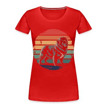 Retro Newfoundland Vintage Dog Lover Gifts for Men - Women's Premium Organic T-Shirt - red - Front - Mia (176cm)