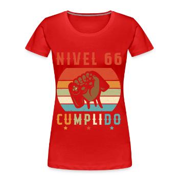 Niveau 66 complete - T-shirt bio Premium Femme - rouge - Devant - Mia (176cm)