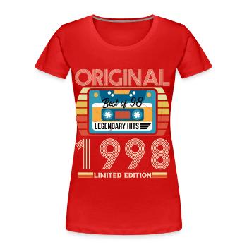Original 1998 Vintage Birthday Gift - Women's Premium Organic T-Shirt - red - Front - Mia (176cm)